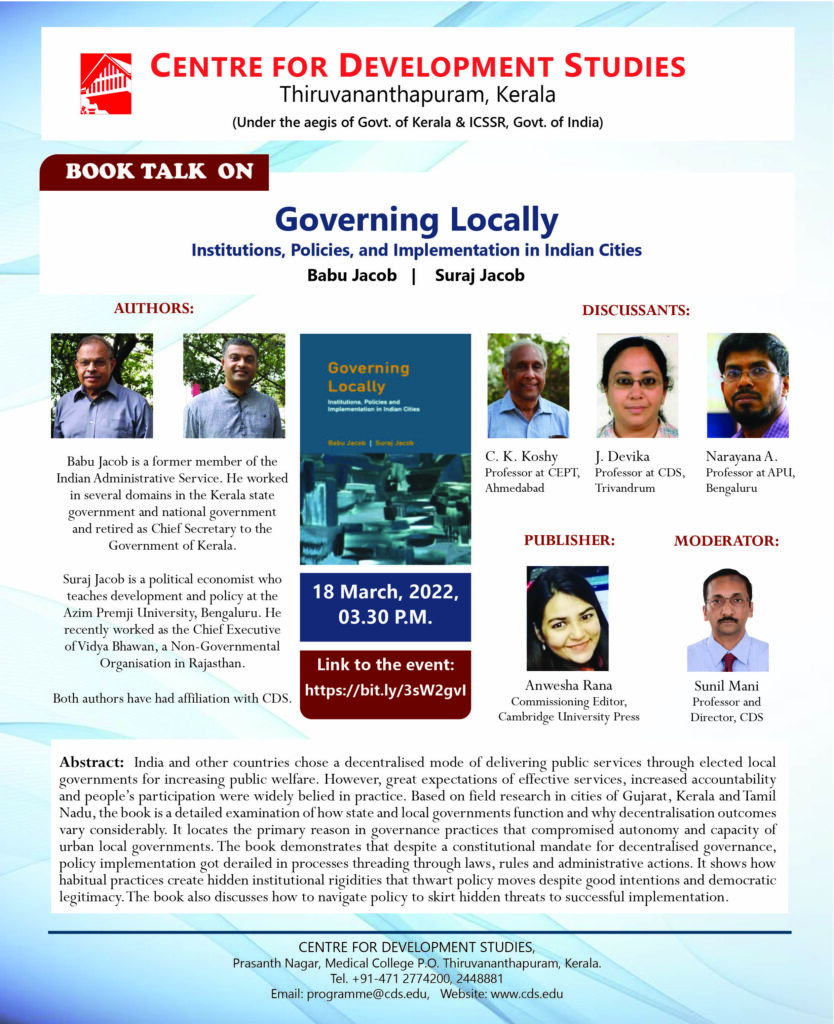 BookTalk-18March | Centre for Development Studies