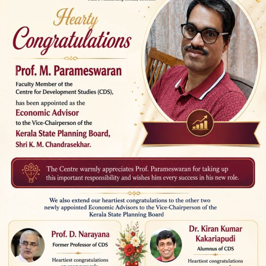 Hearty Congratulations Prof.M.Parameswaran