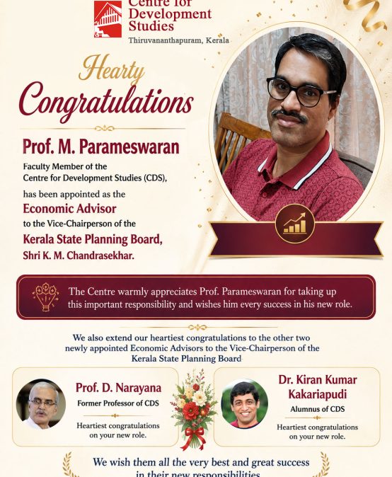 Hearty Congratulations Prof.M.Parameswaran