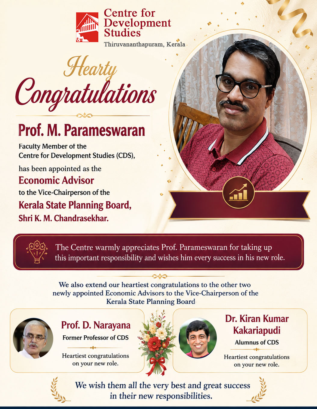 Hearty Congratulations Prof.M.Parameswaran Hearty Congratulations Prof.M.Parameswaran