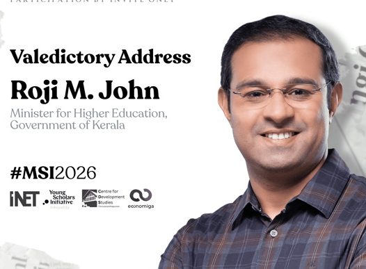 The Monsoon School on Inequality 2026 Concludes at CDS: Sri Roji M. John addressed the delegates